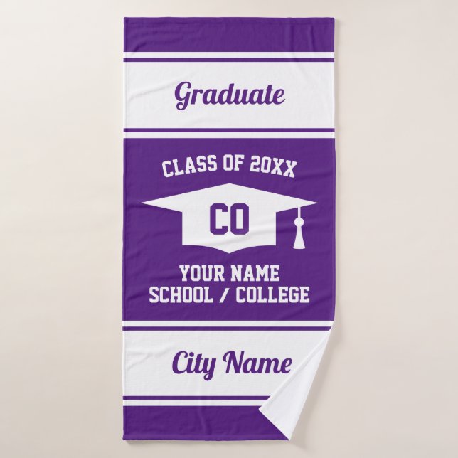 Élégant Lycée Classe de Graduation de 2025 cadeau (Serviette de bain)
