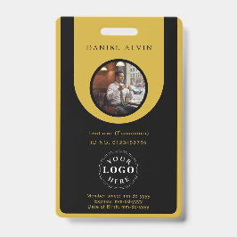 Elegant M Gold Black Work Office Identification ID Ausweis