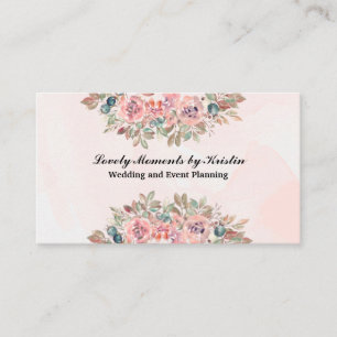 Élégant magasin de fleurs d'aquarelle carte de vis