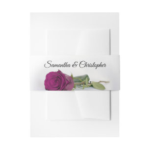 Elegant Magenta Berry Rose Simple Glam Wedding Einladungsbanderole