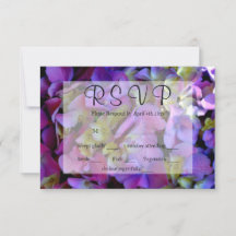 Élégant magenta mauve hydrangée floral RSVP