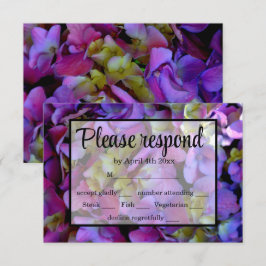 Élégant magenta mauve hydrangée floral RSVP