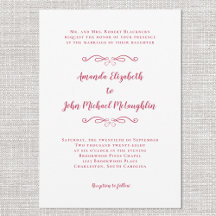 Elegant Magenta Red Script Classic feierliche Hoch