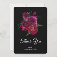 Elegant Magenta Rose Floral Bouquet Vielen Dank