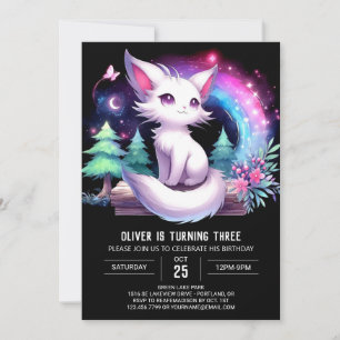 Elegant Magical Cat Birthday Einladung