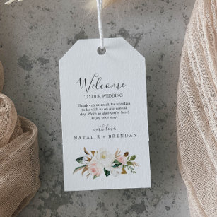 Elegant Magnolia   Begrüßung von White and Blush Geschenkanhänger