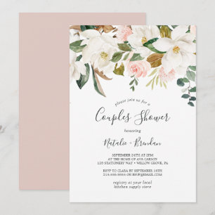 Elegant Magnolia   Dusche für Pärchen Einladung