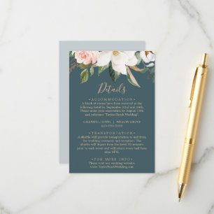 Elegant Magnolia Einschließungskarte für Aquamar Begleitkarte