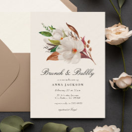 Elegant Magnolia Floral Bridal Brunch Shower Einladung