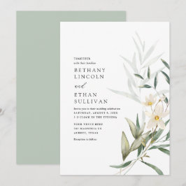 Elegant Magnolia Grüne Hochzeit Einladung
