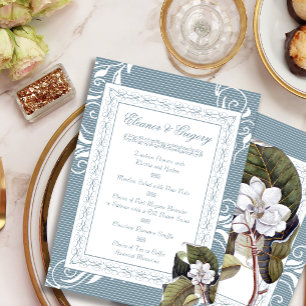 Elégant Magnolia Menus de mariage personnalisés
