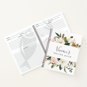 Elegant Magnolia   Rotes Brautparty Rezept Notizbuch