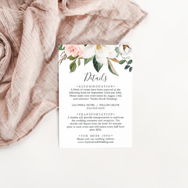 Elegant Magnolia | Umschließungskarte mit den weiß Begleitkarte (Von Creator hochgeladen)