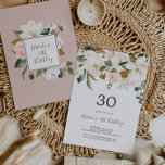 Elegant Magnolia | Weiß und rot 30. Geburtstag Einladung<br><div class="desc">Dieses elegante magnolia weiß und rot lädt zum 30. Geburtstag ein und eignet sich hervorragend für ein modernes Event. Das weiche Blumendesign besticht durch die blau-farbenen Rosa-Bäckereien, die atemberaubenden magnolischen Blume und die Baumwolle mit goldenen und grünen Blätter in einem luxuriösen Ambiente. Personalisieren Sie die Rückseite der Karte mit dem...</div>