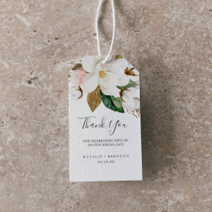 Elegant Magnolia   Weiß und rot Danke für Ihre Unt Geschenkanhänger