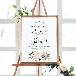 Elegant Magnolia   Willkommen im Brautparty Blush Poster