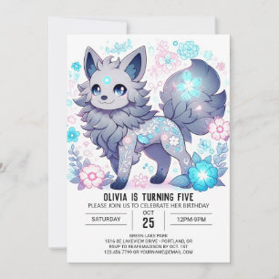Elegant Majestic Wolf Digital Geburtstag Einladung