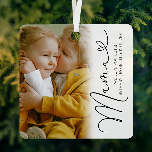 Elegant Mama Photo Christmas Metal Ornament (Von Creator hochgeladen)