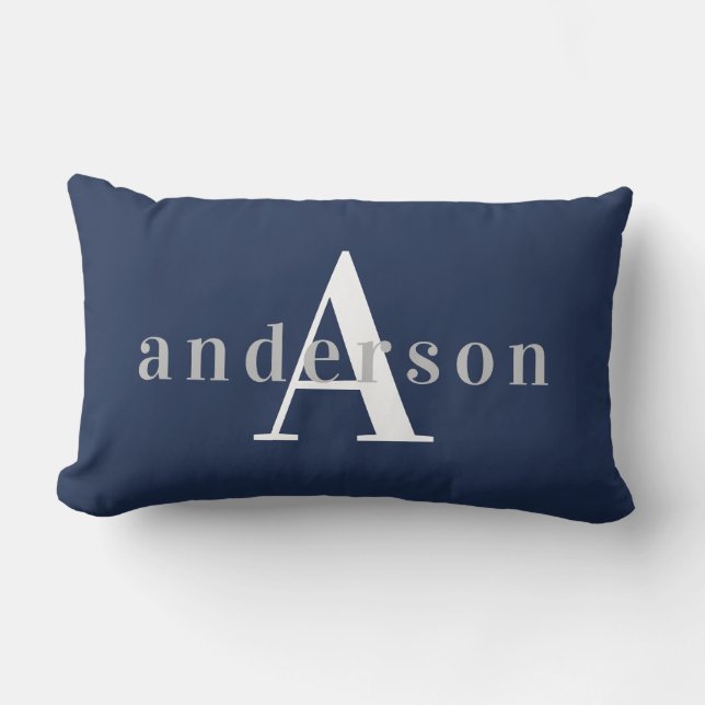 Élégant Mame et Monogram Nursery Lumbar Coussin (Recto)