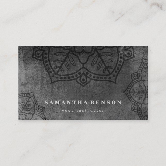 Elegant Mandala Blume Logo Yoga Instructor Visitenkarte (Vorderseite)