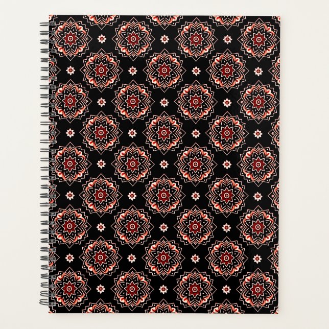 Elegant Mandala Boho Blumenmuster Planer (Vorderseite)