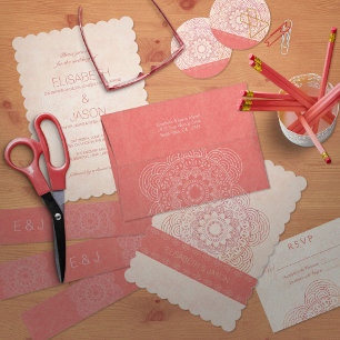 Elegant Mandala Boho Chic Wedding Einladung