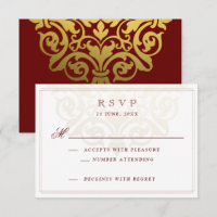 Elégant Mandala d'or de Bourgogne RSVP