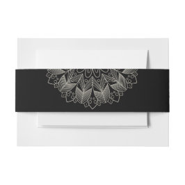 Elegant Mandala Indian Boho Chic Black Wedding Einladungsbanderole