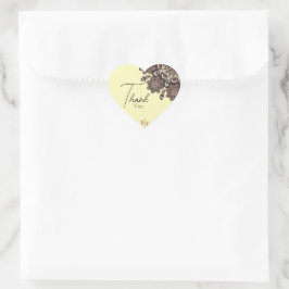 Elegant Mandala-Inspiriert Hochzeit Herz-Aufkleber