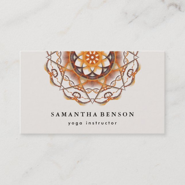 Elegant Mandala Lotus Blume Logo Yoga Instructor Visitenkarte (Vorderseite)