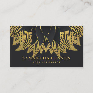 Elegant Mandala Lotus Blume Logo Yoga Instructor Visitenkarte