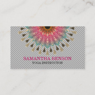 Elegant Mandala Lotus Logo Yoga Instructor Visitenkarte