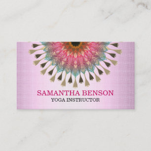 Elegant Mandala Lotus Logo Yoga Instructor Visitenkarte