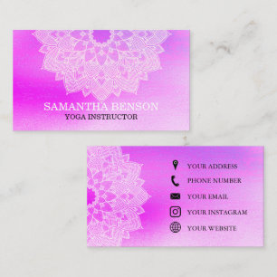 Elegant Mandala Lotus Logo Yoga Instructor Visitenkarte