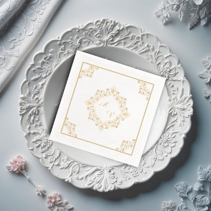 Elegant Mandala Monogram Servietten Mit Folie