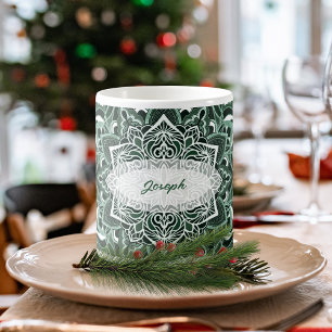 Élégant Mandala Mug Vert