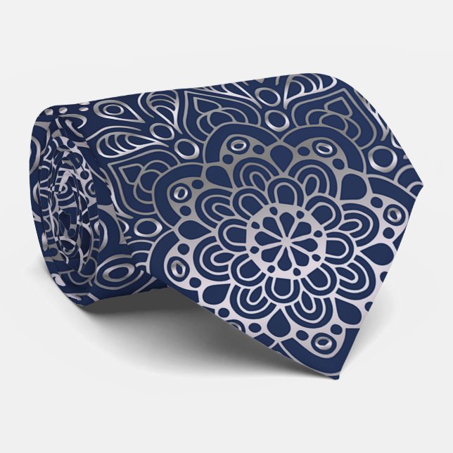 Elegant Mandala Neck Tie Krawatte (Gerollt)