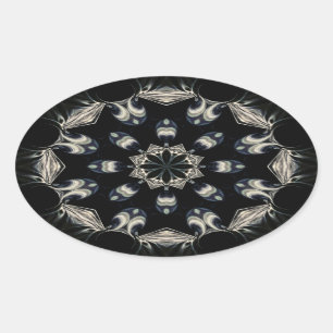elegant Mandala Ovaler Aufkleber