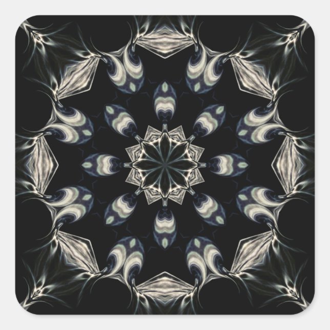 elegant Mandala Quadratischer Aufkleber (Vorderseite)