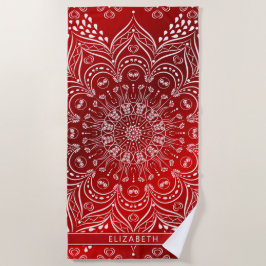 Elegant Mandala Red Strandtuch