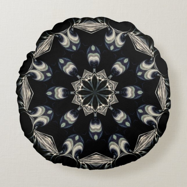 elegant Mandala Rundes Kissen (Vorderseite)