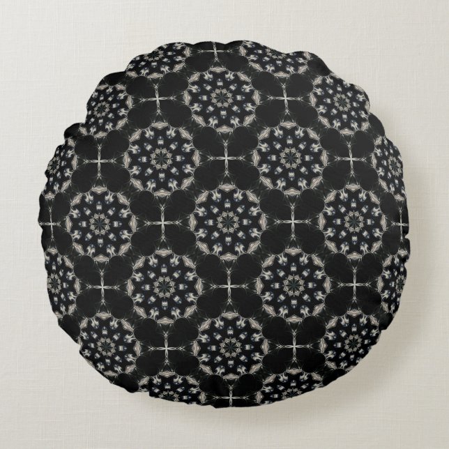 elegant Mandala Rundes Kissen (Vorderseite)