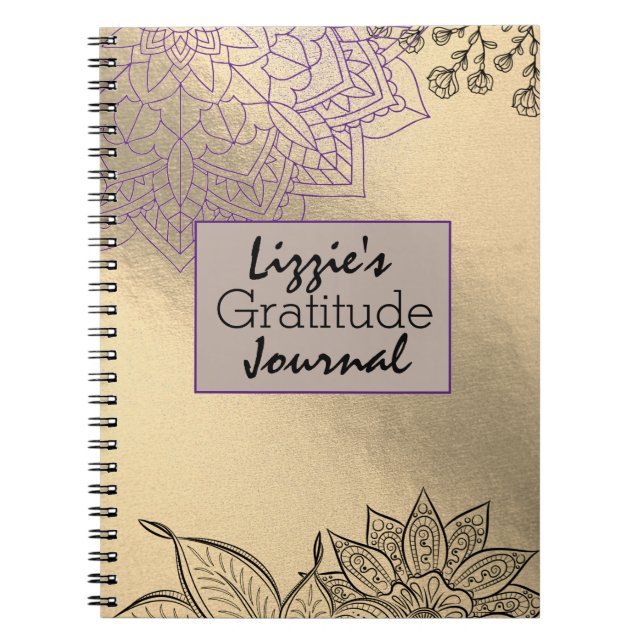 Elegant Mandala sur Gold Gratitude Journal (Devant)