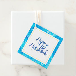 Elegant Marbelized Paint Holiday HAPPY HANUKKAH Geschenkanhänger