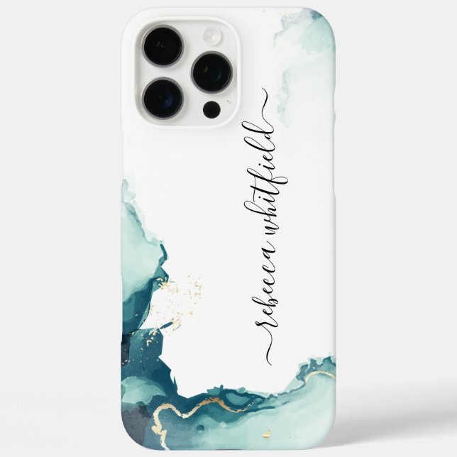 Elegant Marble Agate Pattern Skript iPhone 16 Pro Max Hülle (Rückseite)