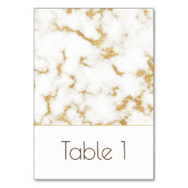 Elégant Marble Gold Veins Mariage Numéro de table