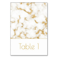 Elégant Marble Gold Veins Mariage Numéro de table