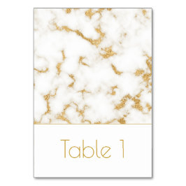 Elégant Marble Gold Veins Mariage Numéro de table