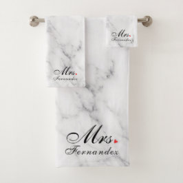 Elegant Marble Mrs. Brautparty Gift Badhandtuch Set