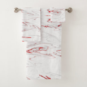 Elégant marbre blanc rouge Faux